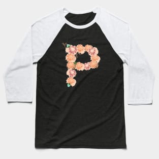 Letter P Floral Baseball T-Shirt